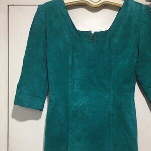 VINTAGE DOLDAN FASHION LEATHER/SUEDE DRESSES SIZE L